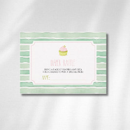 Salbei-Matcha-Cupcake-Baby-Shower-Windel-Raffle Begleitkarte