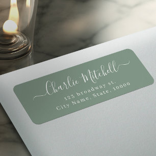 Salbei Moderne einfache elegante Schrift Rücksende