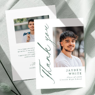 Salbei Moderne Kalligrafie Einfaches Foto-Abschlus Dankeskarte