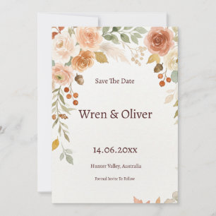 Salbei-Olivenzweig Save-the-Date-Karte Save The Date