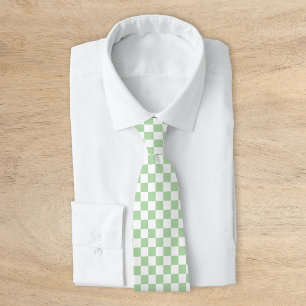 Salbei Retro Schachbrettmuster Krawatte