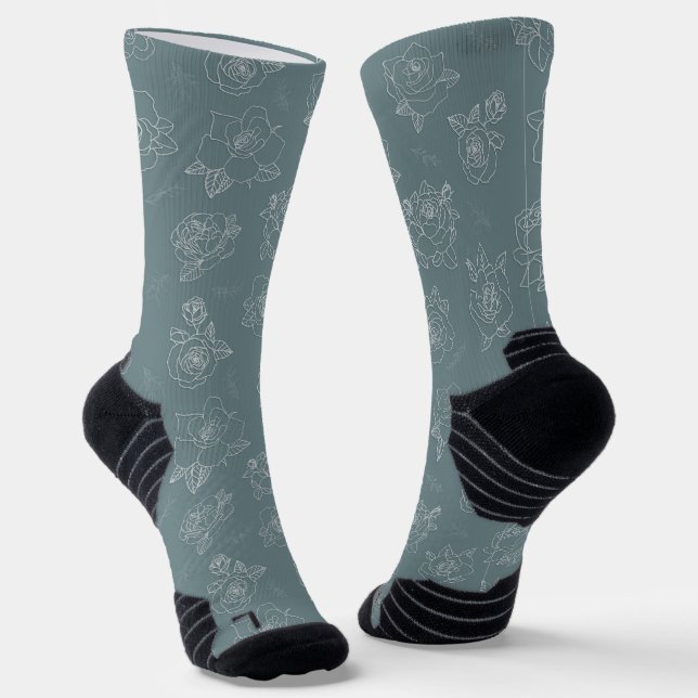 Salbei-Rosen-Liniensocken Socken (Gewinkelt)