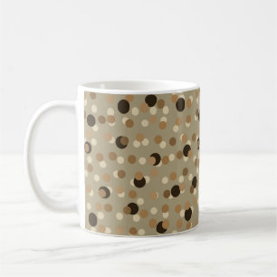 Salbei, Sand, braune und beige Punkte Kaffeetasse