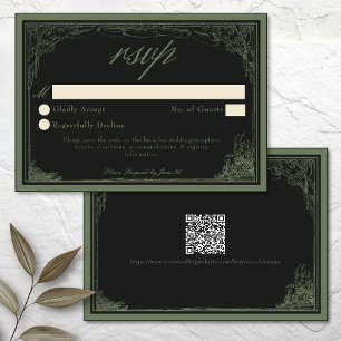 Salbei Schwarze Vintage Botanische Gitterbogen Hoc RSVP Karte