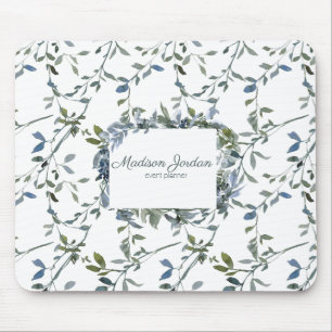Salbei Silber Grün Floral Mousepad