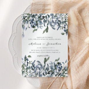 Salbei Silber Grün Florale Hochzeit Einladung