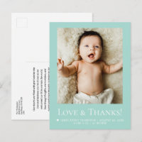 Salbei Teal Foto Baby Liebe & Dank Modern