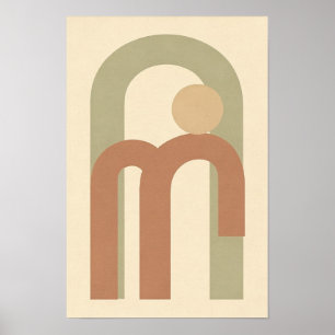 Salbei-Terrakotta- und Elfenbeinbögen abstraktes P Poster