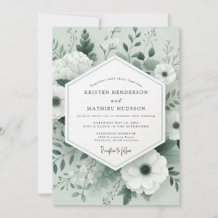 Salbei-Tonal-Botanische-Hochzeit Einladung
