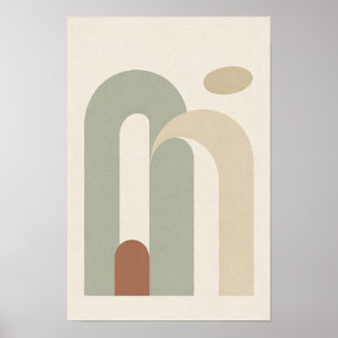 Salbei- und Elfenbein-Poster mit überlappenden Bög Poster