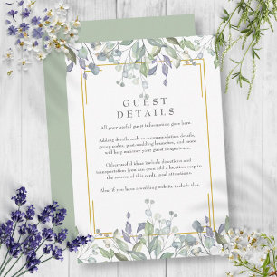 Salbei- und Flieder-Blüten-Gästegruß-Details Begleitkarte