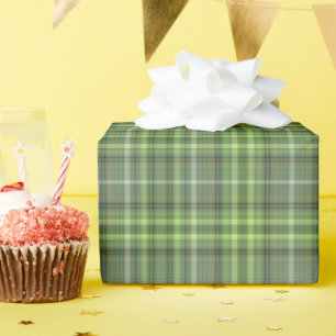 Salbei- und Olivgrün-Kariert Geschenkpapier