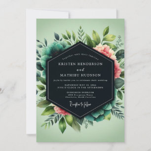Salbei Üppige Botanische Hochzeit Einladung