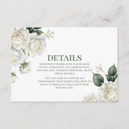 Salbei & Weiße Rose Florale Hochzeit  Begleitkarte