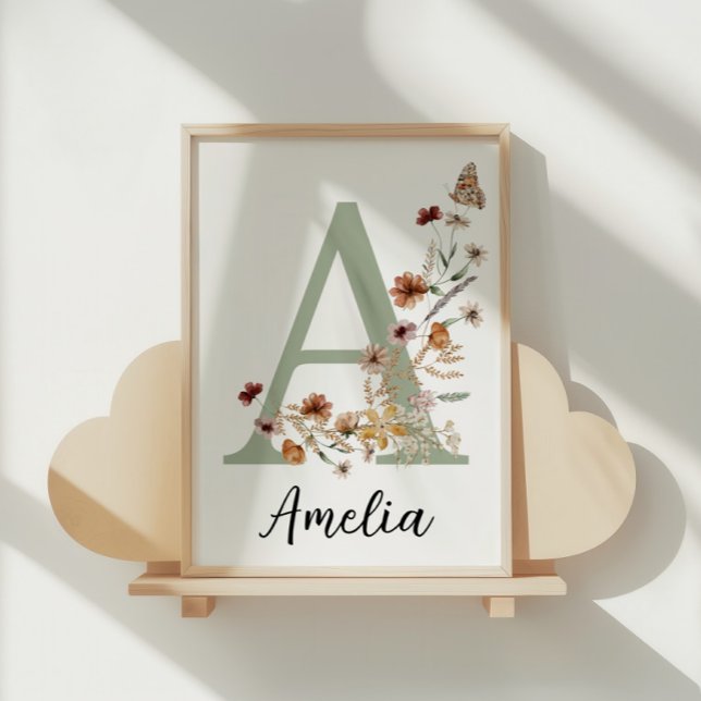 Salbei Wildblume Boho Mädchen Kinderzimmer Name Mo Poster (Von Creator hochgeladen)