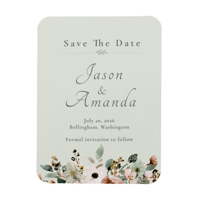 Salbei-Wildblumen-Save-the-Date-Magnet Magnet (Vertikal)