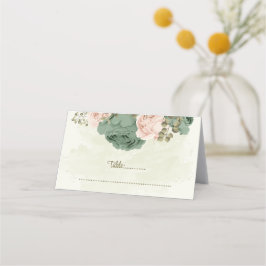 Salbeigrün Blume botanische Hochzeit Platzkarte