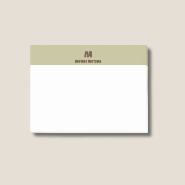 Salbeigrün Chic personalisierter Name Buchstabe Mo Post-it Klebezettel (Von Creator hochgeladen)