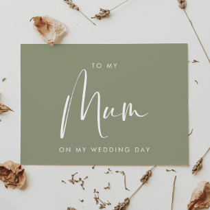 Salbeigrün Für meine Mutter am Tag meiner Hochzeit Einladung