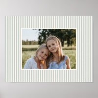 Salbeigrün gestreiftes Familienfoto-Andenken