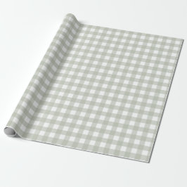 Salbeigrün Gingham-Muster Geschenkpapier