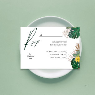 Salbeigrün Modernes Minimalistisches Botanisches R RSVP Karte