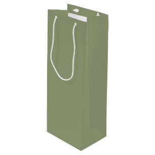 Salbeigrün Neutrale Elegante Einheitliche Farbe Geschenktüte Für Weinflaschen
