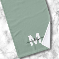 Salbeigrün Schriftname Monogramm