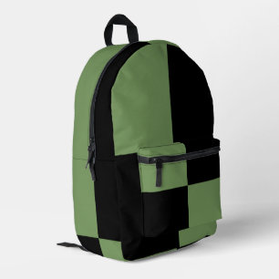 Salbeigrün-schwarzes Schachbrettmuster Bedruckter Rucksack