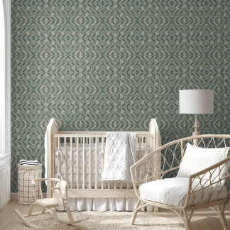 Salbeigrün und Beige geometrisch ineinandergreifen Tapete