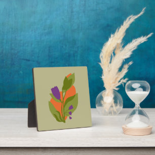Salbeigrün und Blume Fotoplatte