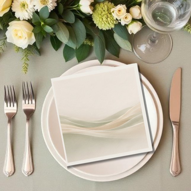 Salbeigrün und Elfenbein Serviette (Sage Green and Ivory Napkins )