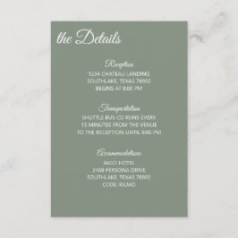 Salbeigrün und weiße Details Begleitkarte