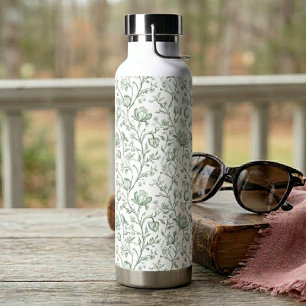 Salbeigrün Vintage-Garten französische Toile Trinkflasche