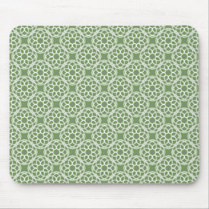 Salbeigrün-weiße geometrische nahtlose Muster Mousepad