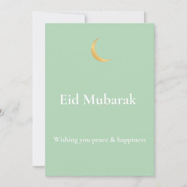 Salbeigrüne Ästhetik Eid Mubarak Grußkarte (Vorderseite)