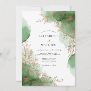 Salbeigrüne Ätherische Florale Hochzeit Einladung