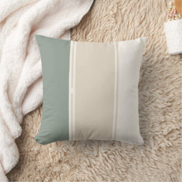 Salbeigrüne Beige Pastellstreifen Kissen