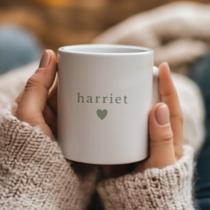 Salbeigrüne benutzerdefinierte Namens-Baby-Shower- Kaffeetasse