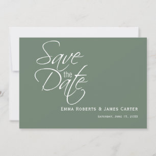 Salbeigrüne Bergfoto Save-the-Date-Karte Save The Date