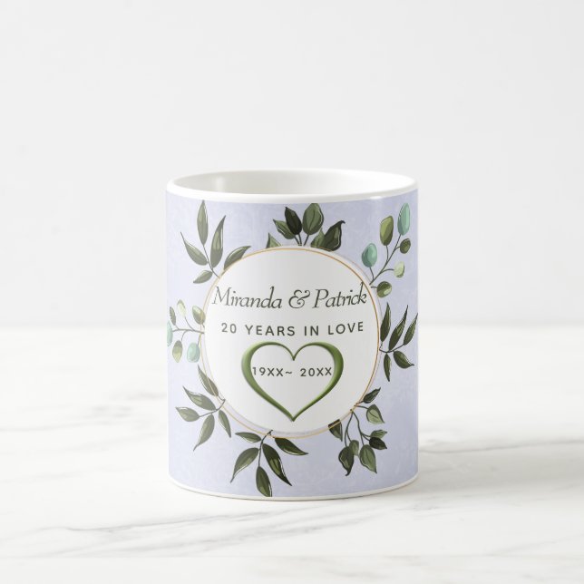 Salbeigrüne Blätter Kaffeetasse (Mittel)