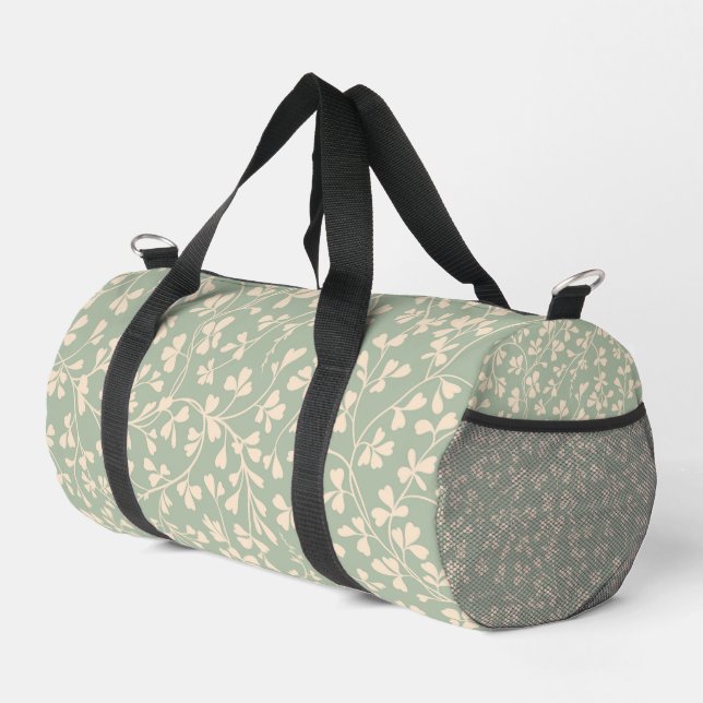 Salbeigrüne Botanik Duffle Bag (Rechte Ecke)
