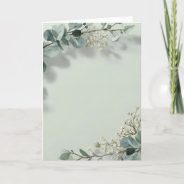 Salbeigrüne botanische Aquarell-Hochzeitseinladung Karte