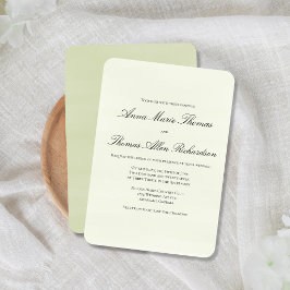 Salbeigrüne Botanische Elegante Minimalistische Ho Einladung