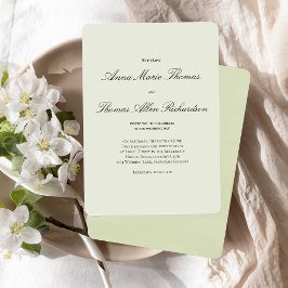 Salbeigrüne Botanische Moderne Schrift Hochzeit Einladung