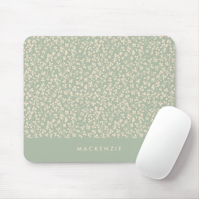 Salbeigrüne botanische personalisierte  mousepad (Mit Mouse)