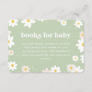 Salbeigrüne Bücher für Baby Gänseblümchen Begleitkarte