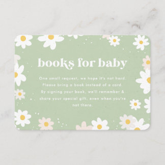 Salbeigrüne Bücher für Baby Gänseblümchen Begleitkarte
