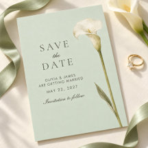 Salbeigrüne Calla-Lilien-Hochzeit - Heiratsdatum m