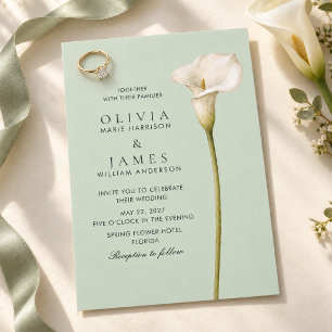 Salbeigrüne Calla-Lilien-Hochzeitseinladung Einladung
